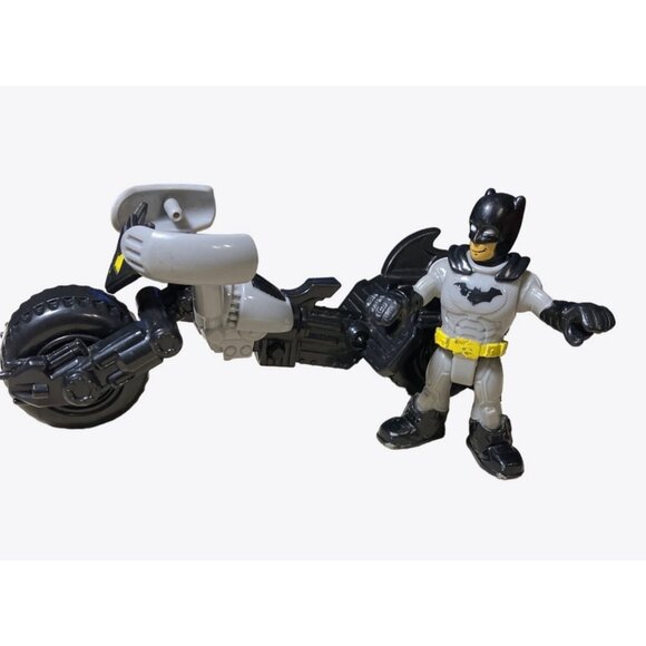 Fisher-Price Imaginext DC Super Friends Batman w/ Bat Cycle Motorcycle - Picture 1 of 9